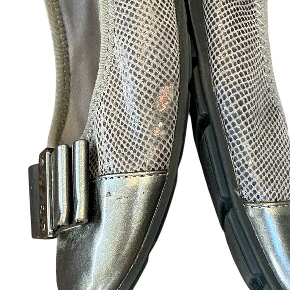 AK Anne Klein Sport Metallic Silver Ballet Flats Sz 7 #330K - Picture 9 of 12